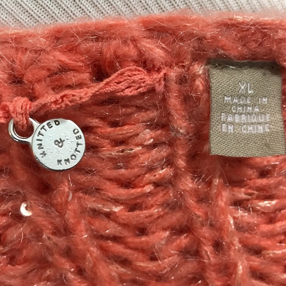 Knitted & Knotted Sweater Sunstich Peach Sparkly - Picture 5 of 6